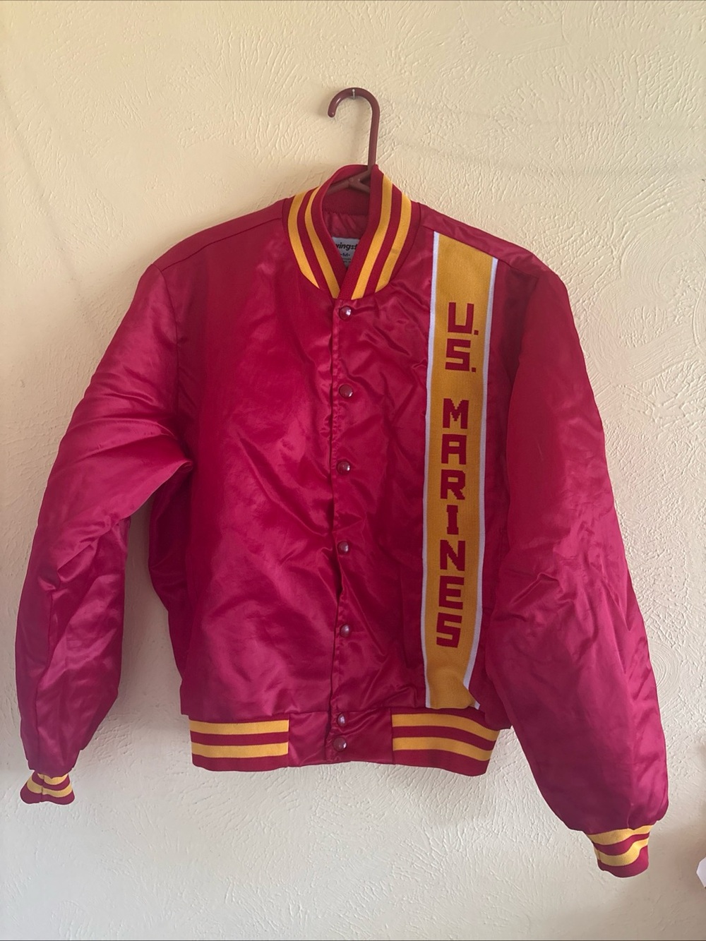 U.S. Marines 1980's Vintage Satin Jacket Swingster USA Military Boot Camp medium